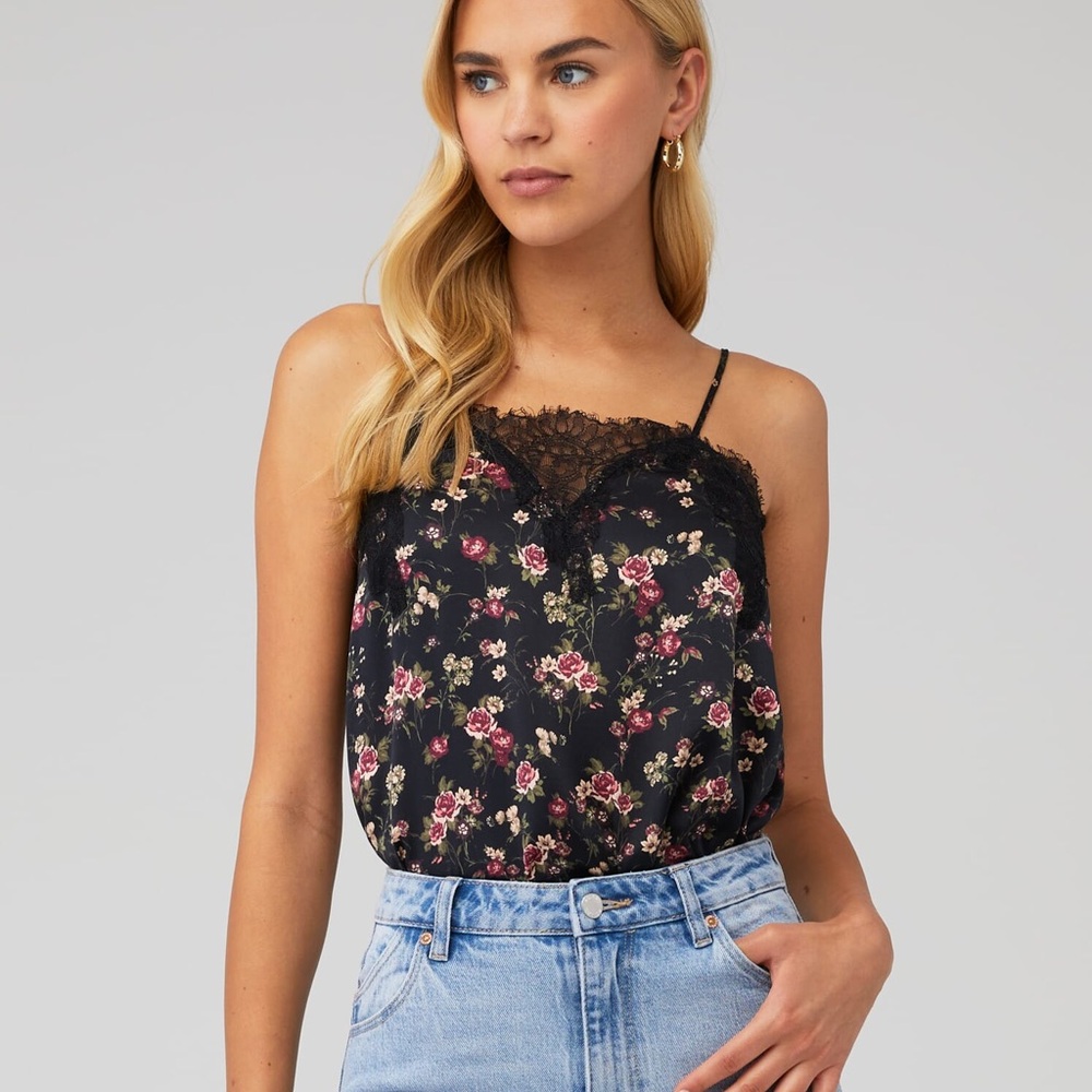 Cami NYC Sweetheart Rose Eyelash Lace Trim Top